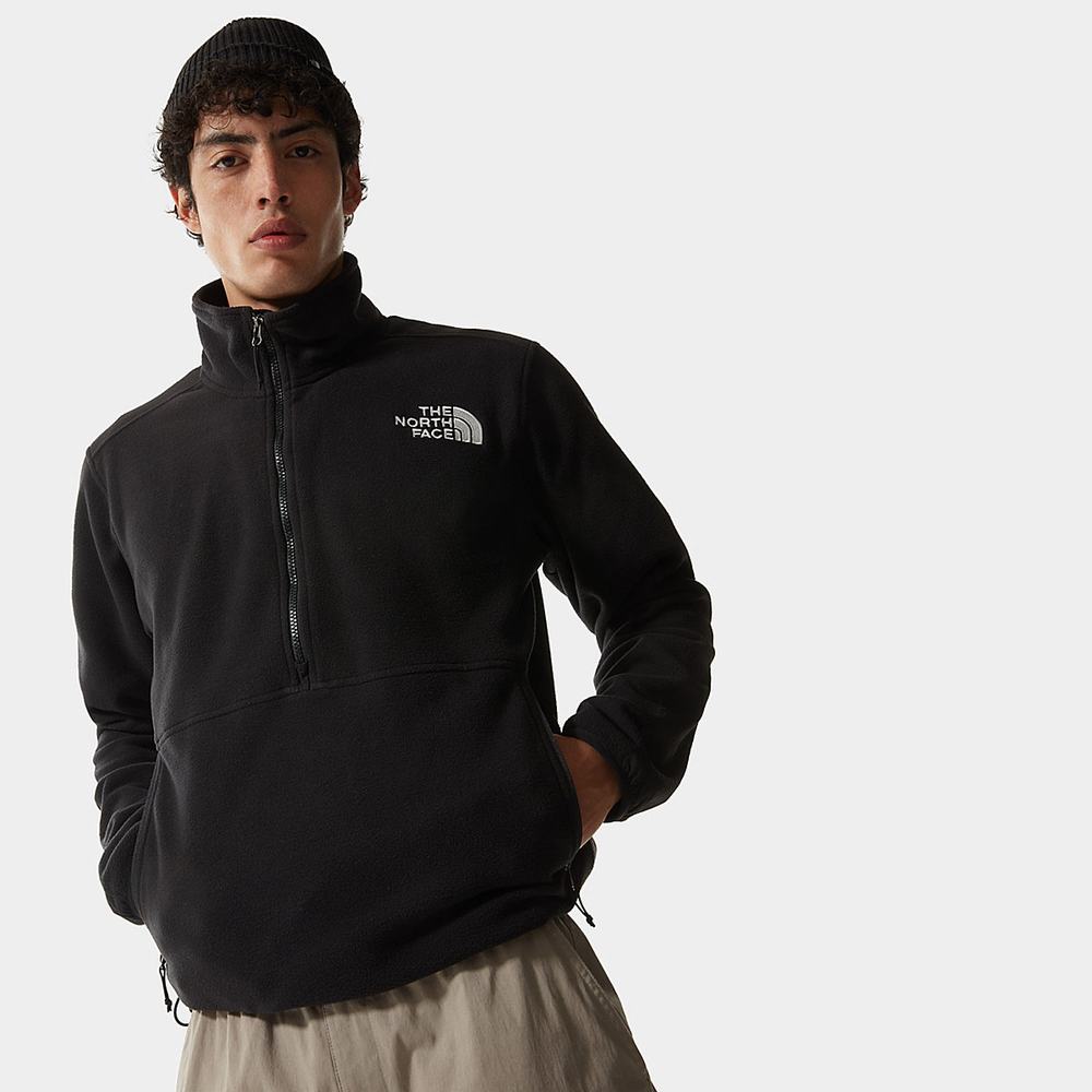Fleece Mikiny The North Face TKA KATAKA ½ ZIP Panske Čierne | KLQ-168234