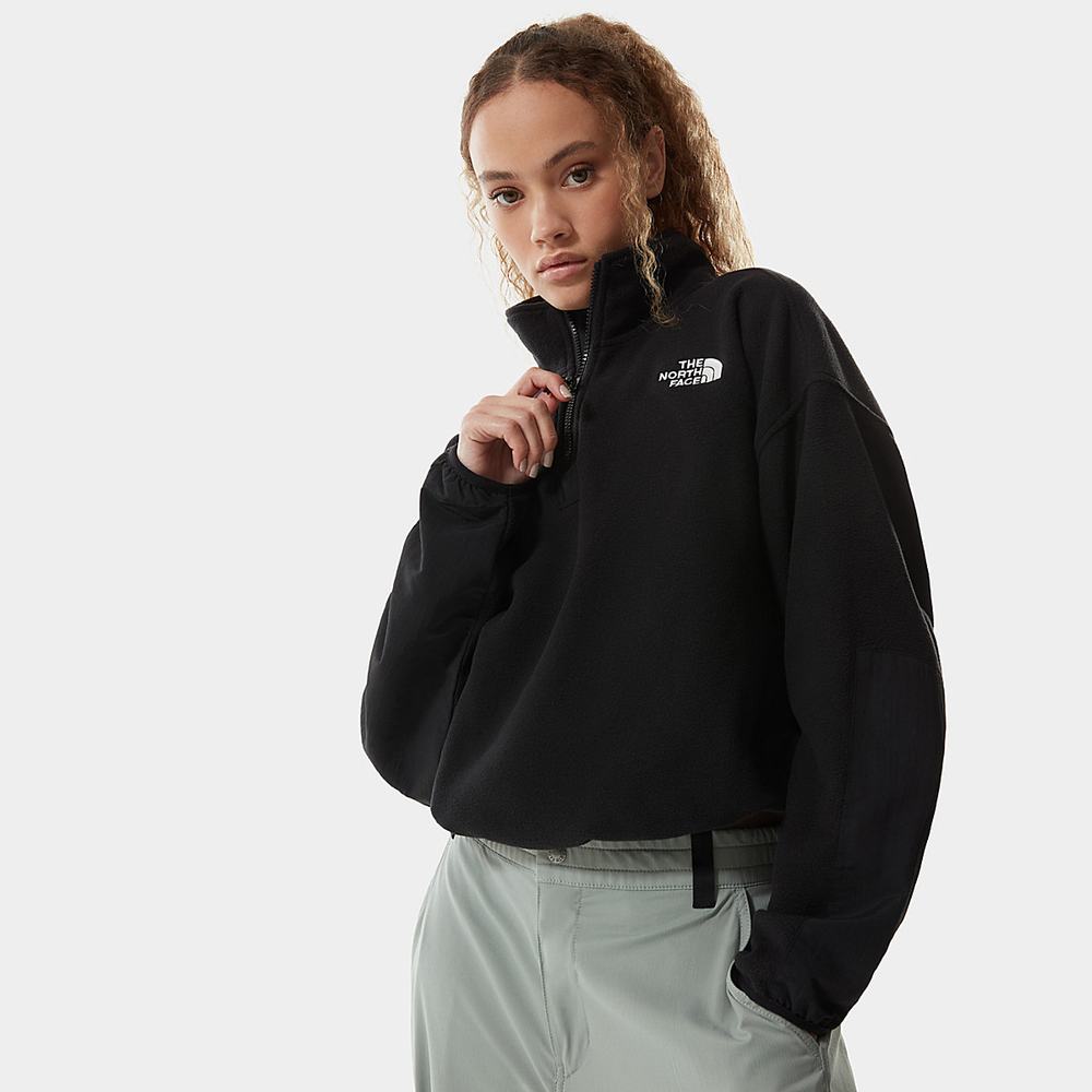 Fleece Mikiny The North Face TKA KATAKA 1/4 ZIP Damske Čierne | SWO-264950