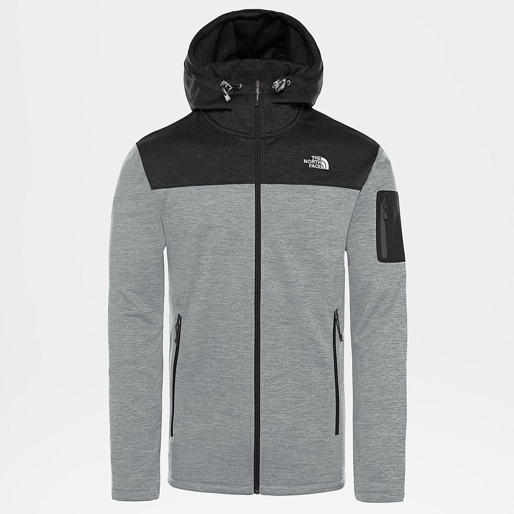 Fleece Mikiny The North Face Tech Emilio S Kapucňou Fleece Panske Čierne Siva | CUW-702438
