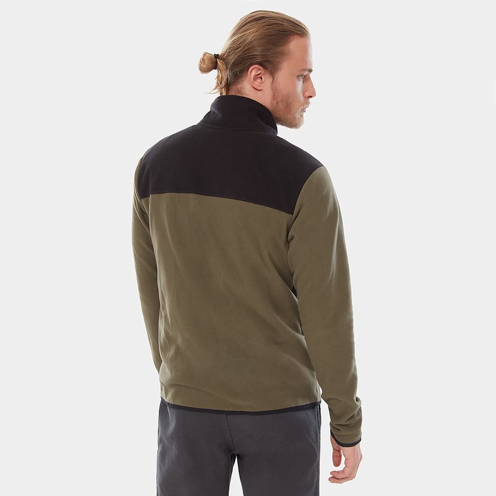 Fleece Mikiny The North Face Tka Glacier Panske Zelene Čierne | STL-409238