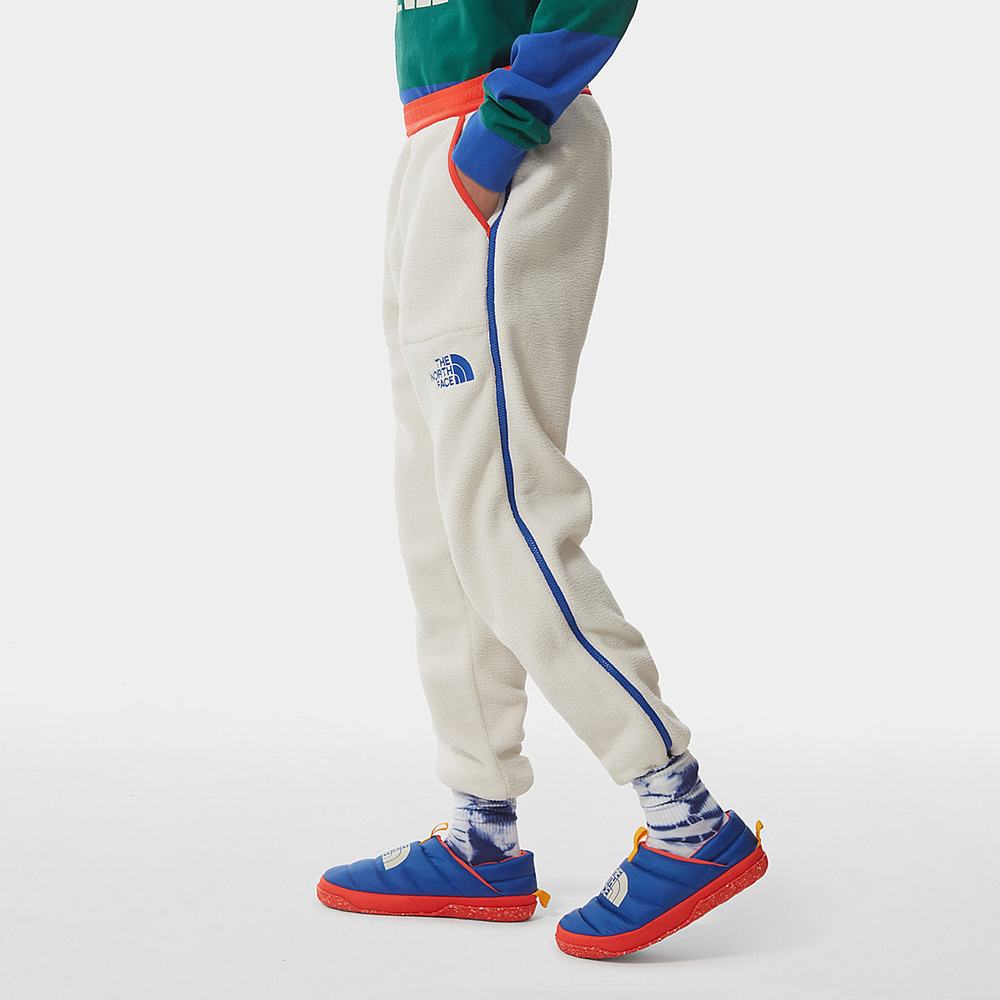 Jogger Nohavice The North Face COLOUR BLOCK FLEECE Panske Biele Modre | HDO-512904