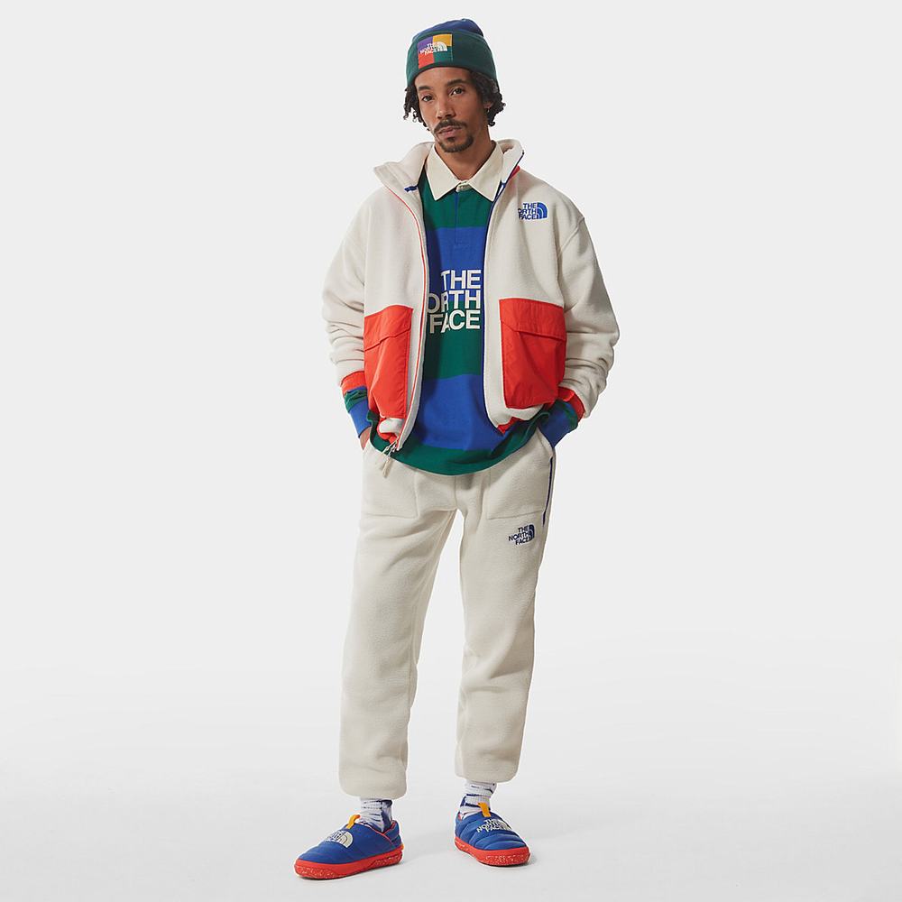 Jogger Nohavice The North Face COLOUR BLOCK FLEECE Panske Biele Modre | HDO-512904