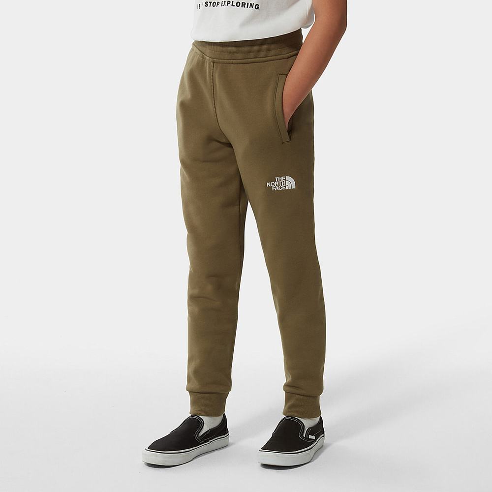 Jogger Nohavice The North Face Fleece Chlapcenske Olivovo Zelená Zelene Biele | WUD-758340