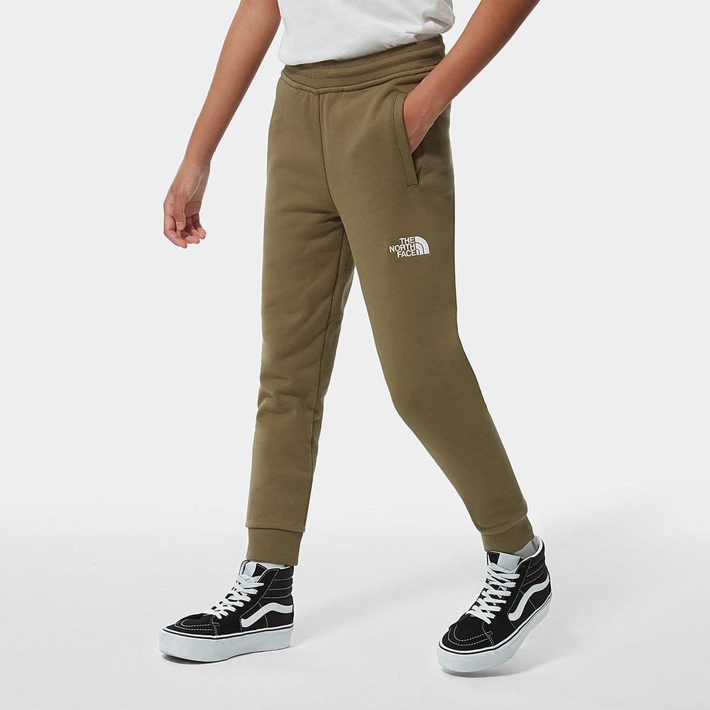 Jogger Nohavice The North Face Fleece Chlapcenske Olivovo Zelená Zelene Biele | WUD-758340