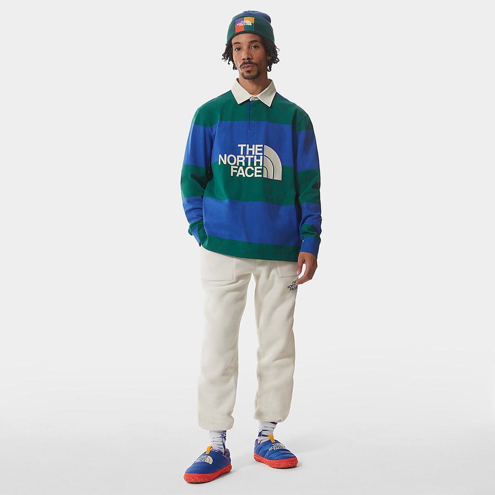 Kosele The North Face Colour Block Rugby Panske Zelene Modre | AIF-180627