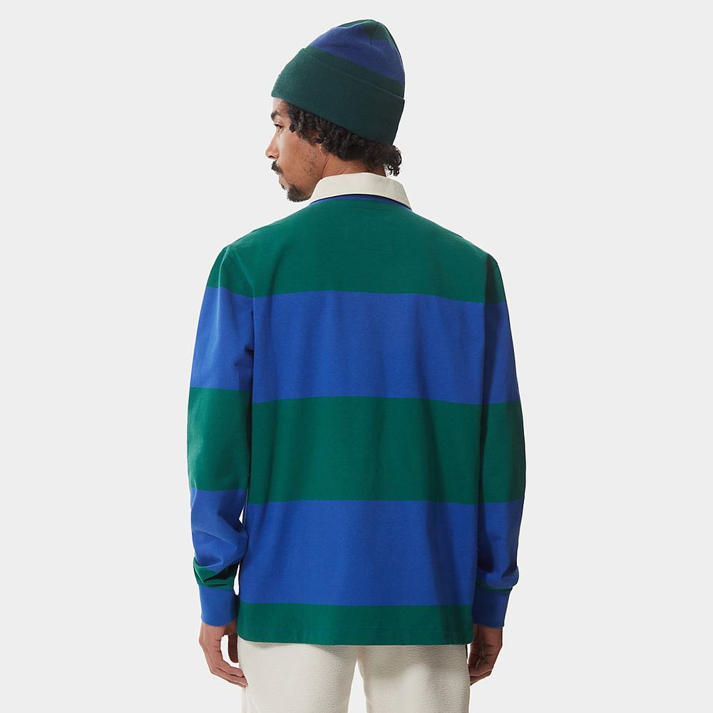 Kosele The North Face Colour Block Rugby Panske Zelene Modre | AIF-180627