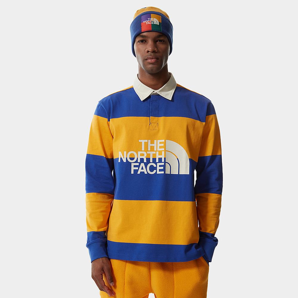 Kosele The North Face Colour Block Rugby Panske Modre Zlate | WBT-970654