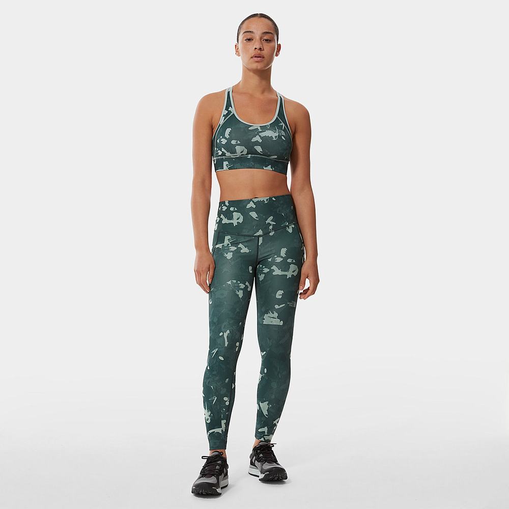Leginy The North Face Printed Motivation 7/8 Damske Zelene | IDJ-102958