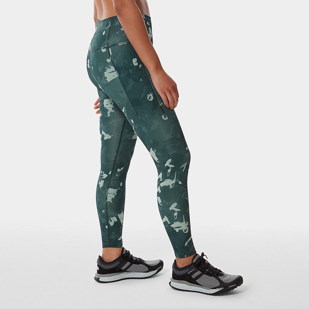 Leginy The North Face Printed Motivation 7/8 Damske Zelene | IDJ-102958