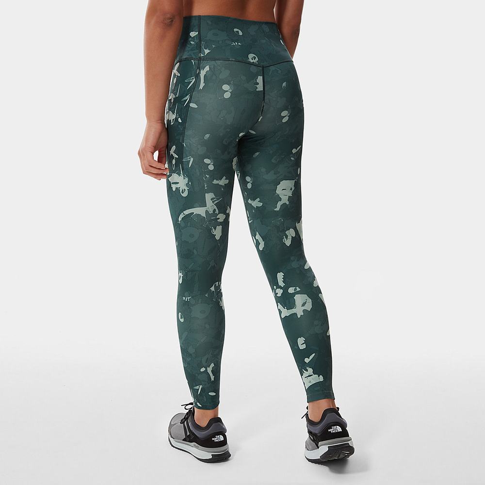 Leginy The North Face Printed Motivation 7/8 Damske Zelene | IDJ-102958