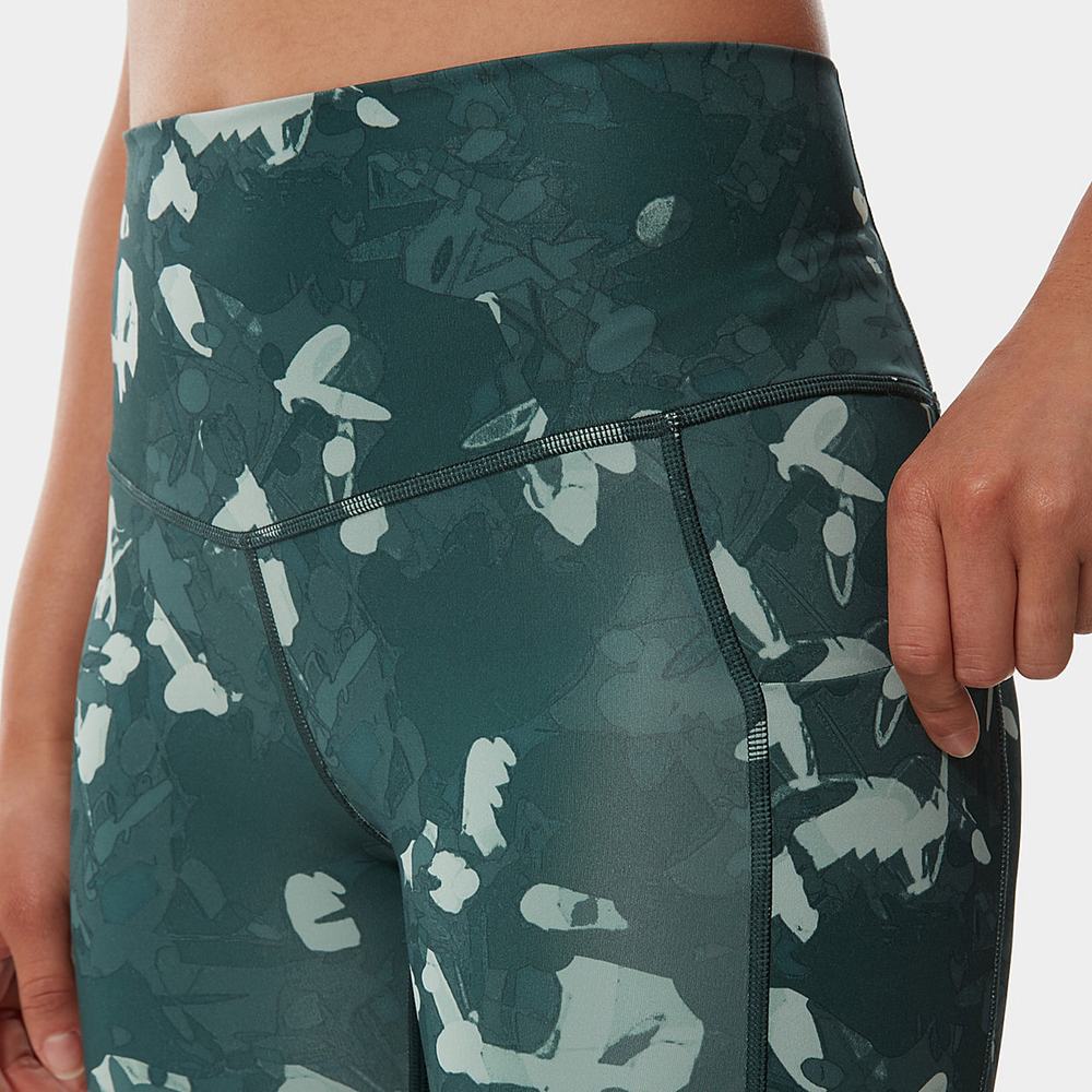 Leginy The North Face Printed Motivation 7/8 Damske Zelene | IDJ-102958