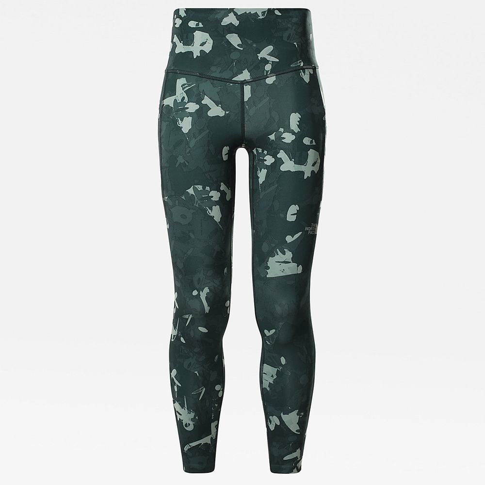 Leginy The North Face Printed Motivation 7/8 Damske Zelene | IDJ-102958