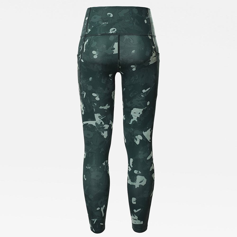 Leginy The North Face Printed Motivation 7/8 Damske Zelene | IDJ-102958