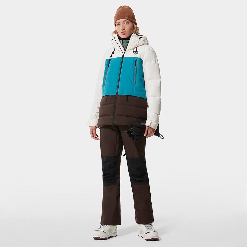 Lyžiarske Bundy The North Face Pallie Damske Biele Modre Tmavo Hnede | AOI-290531