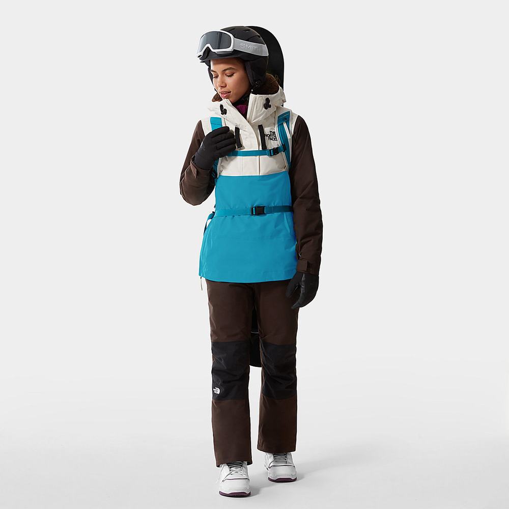 Lyžiarske Bundy The North Face Tanager Fanorak Damske Biele Tmavo Hnede Modre | DNL-467281