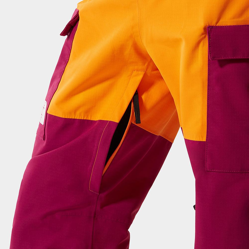 Lyžiarske Nohavice The North Face DRAGLINE BIB Panske Oranžové Ruzove Čierne | NUR-246175