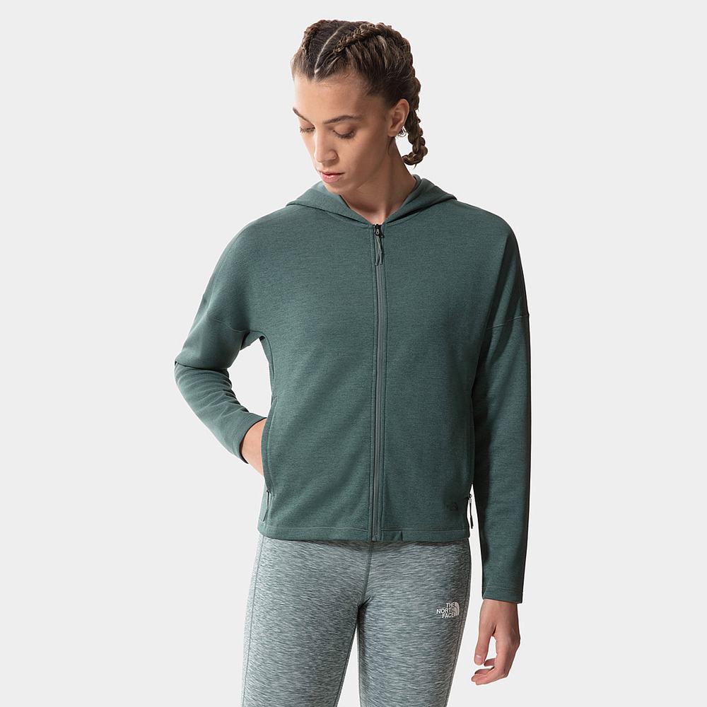 Mikiny S Kapucňou The North Face Active Trailove Basin Zip-Up Damske Zelene | LGI-639712