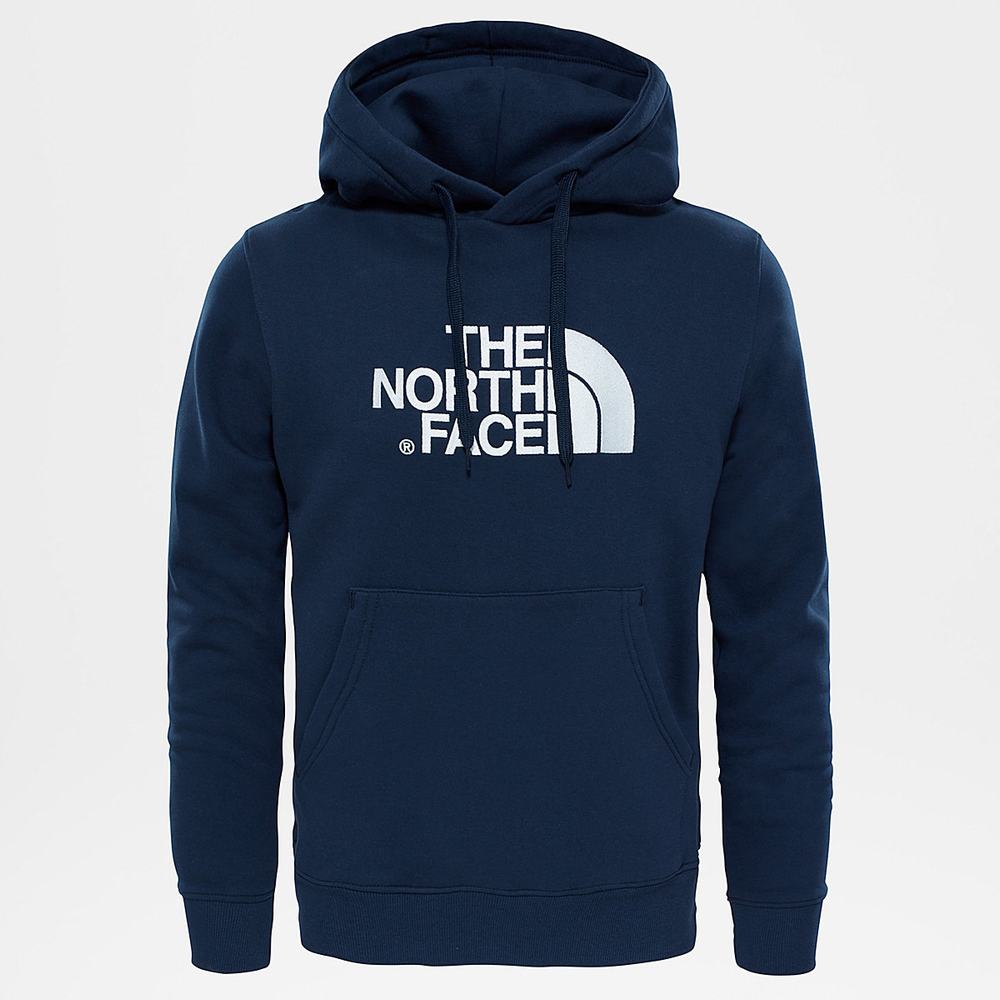 Mikiny S Kapucňou The North Face DREW PEAK Panske Námornícka Modrá Biele | RIE-478390