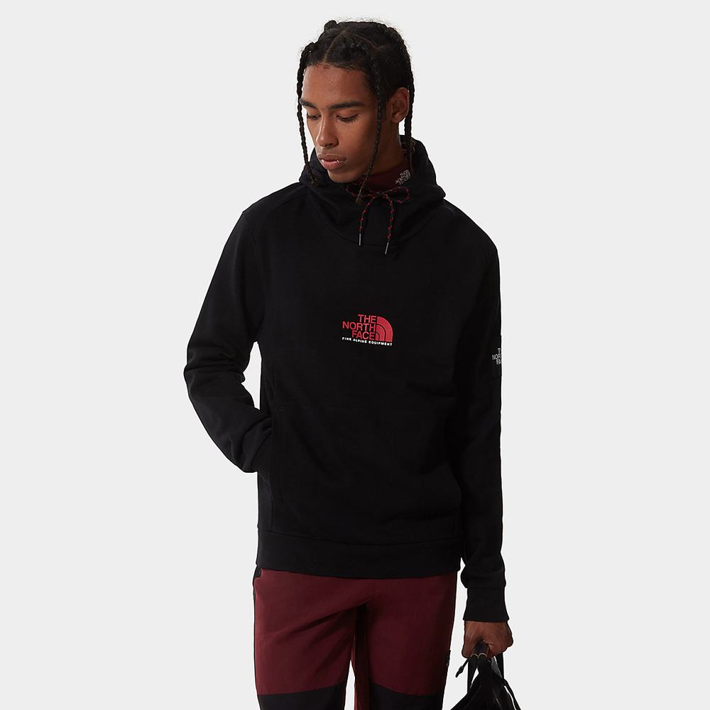 Mikiny S Kapucňou The North Face Fine Alpine Panske Čierne Červené | VIY-372806