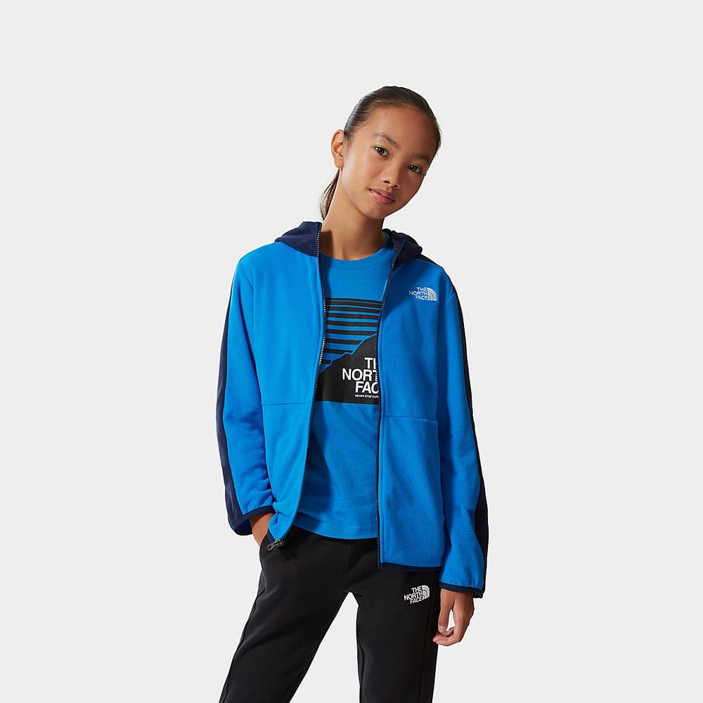 Mikiny S Kapucňou The North Face Glacier Full-Zip Fleece Chlapcenske Modre | HCD-512430