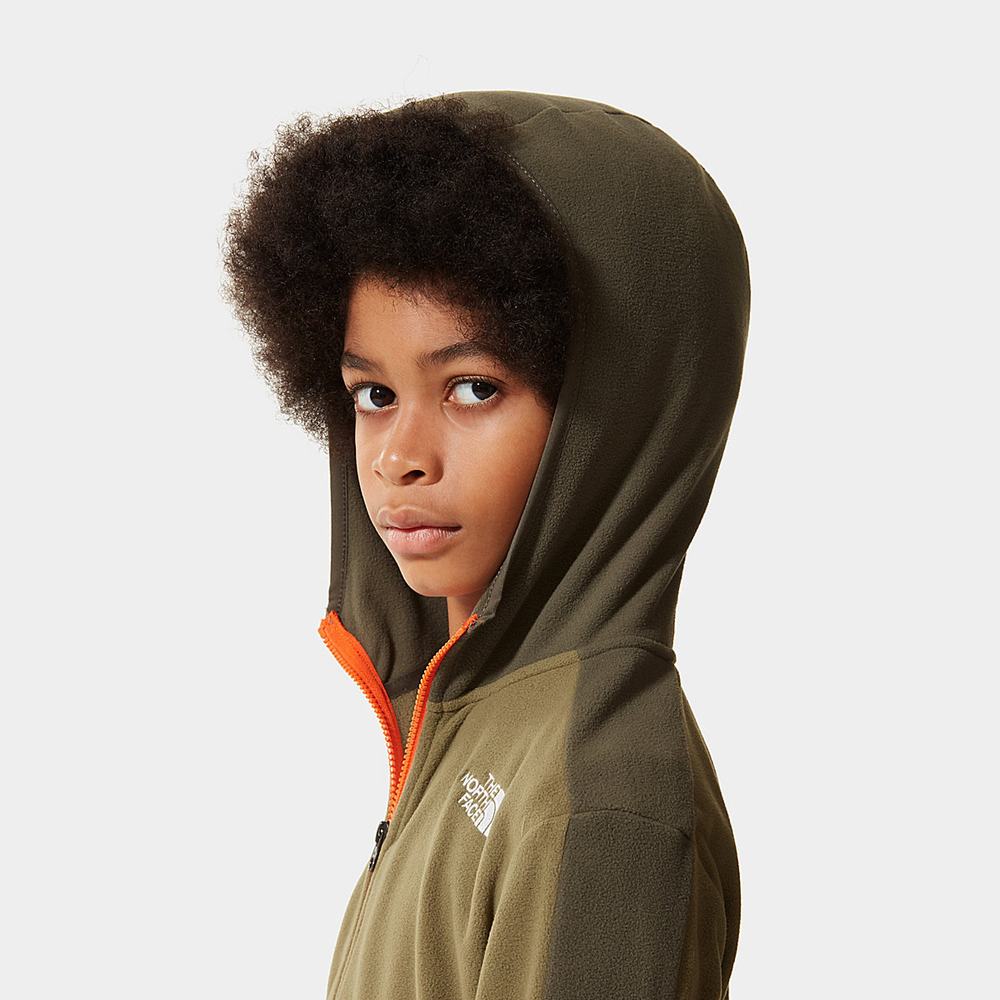 Mikiny S Kapucňou The North Face Glacier Full-Zip Fleece Chlapcenske Olivovo Zelená Zelene | WQA-530184