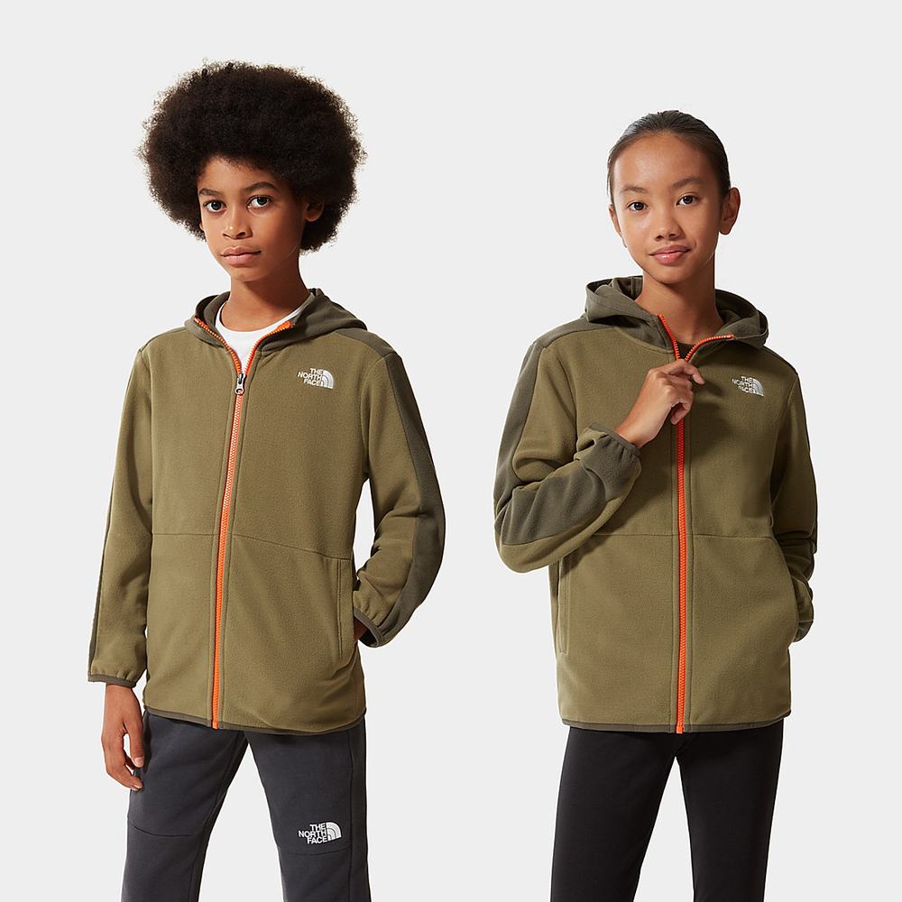 Mikiny S Kapucňou The North Face Glacier Full-Zip Fleece Chlapcenske Olivovo Zelená Zelene | WQA-530184