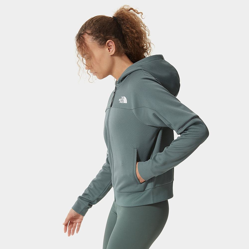 Mikiny S Kapucňou The North Face MOUNTAIN ATHLETICS ZIP-UP Damske Zelene | PZQ-125438