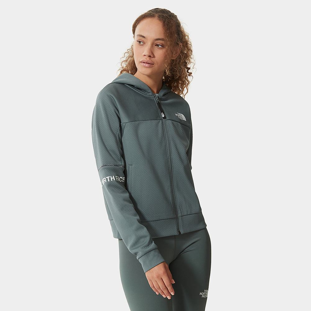 Mikiny S Kapucňou The North Face MOUNTAIN ATHLETICS ZIP-UP Damske Zelene | PZQ-125438