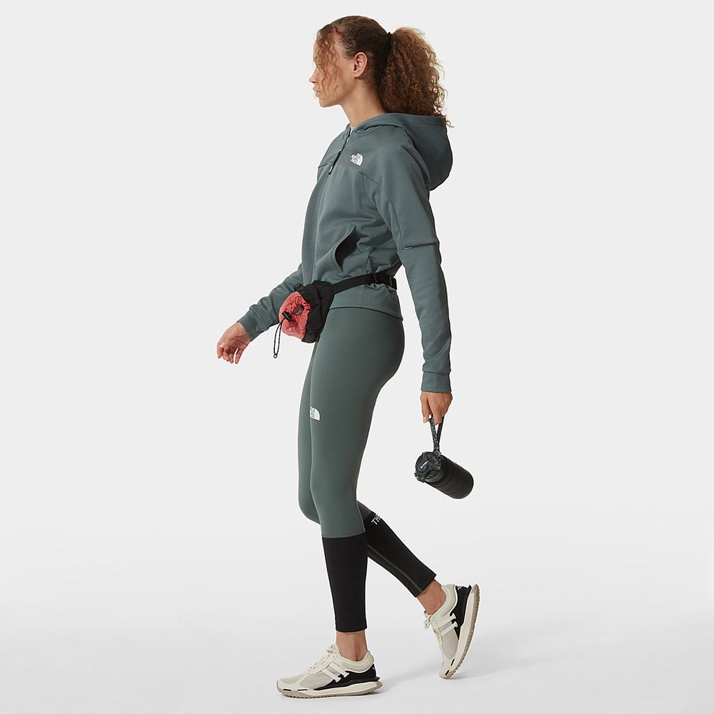 Mikiny S Kapucňou The North Face MOUNTAIN ATHLETICS ZIP-UP Damske Zelene | PZQ-125438