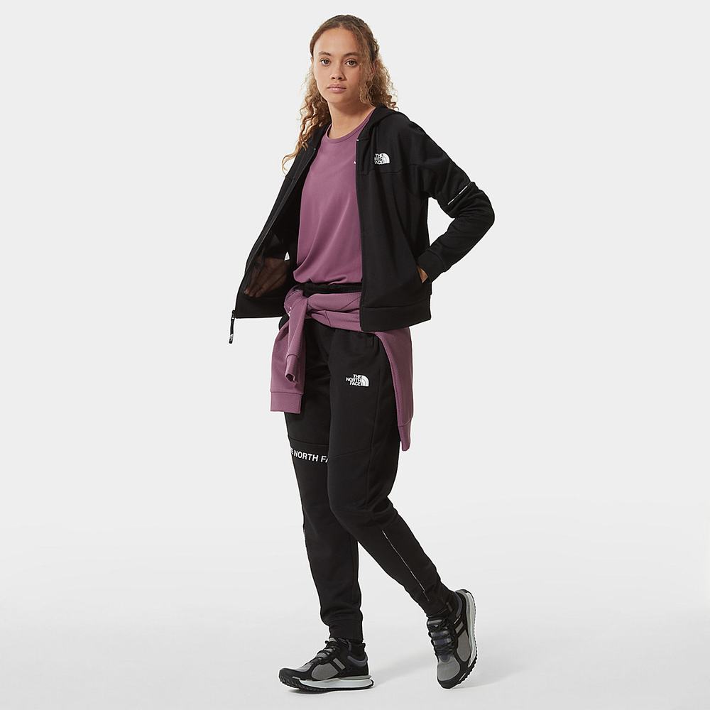 Mikiny S Kapucňou The North Face MOUNTAIN ATHLETICS ZIP-UP Damske Čierne | ZIW-623418