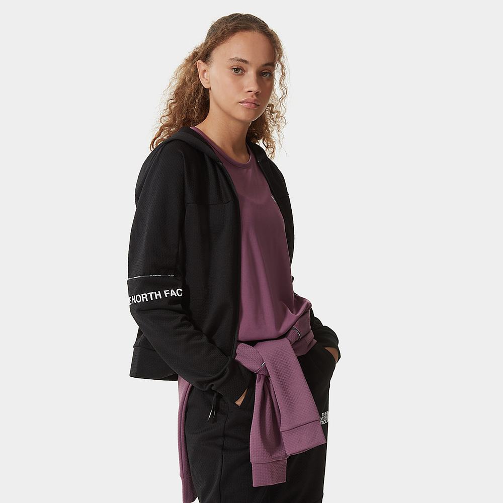 Mikiny S Kapucňou The North Face MOUNTAIN ATHLETICS ZIP-UP Damske Čierne | ZIW-623418