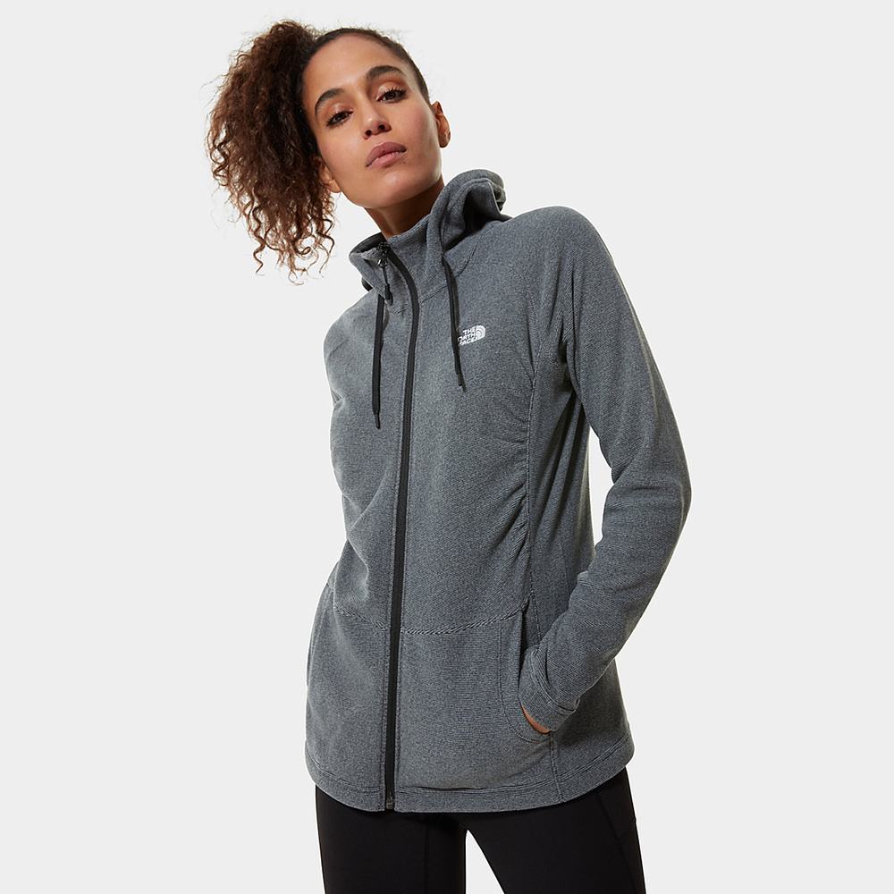 Mikiny S Kapucňou The North Face Mezzaluna Full Zip Damske Čierne Biele | WNQ-431679