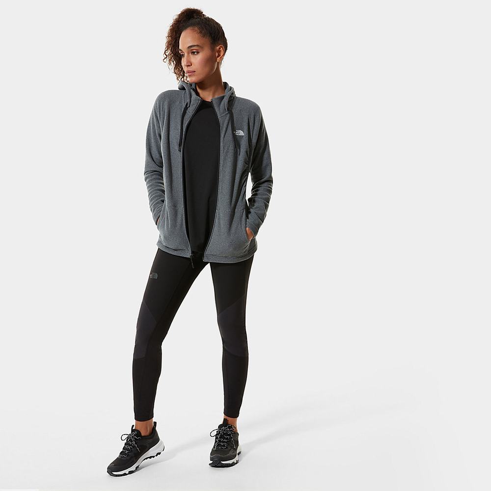Mikiny S Kapucňou The North Face Mezzaluna Full Zip Damske Čierne Biele | WNQ-431679