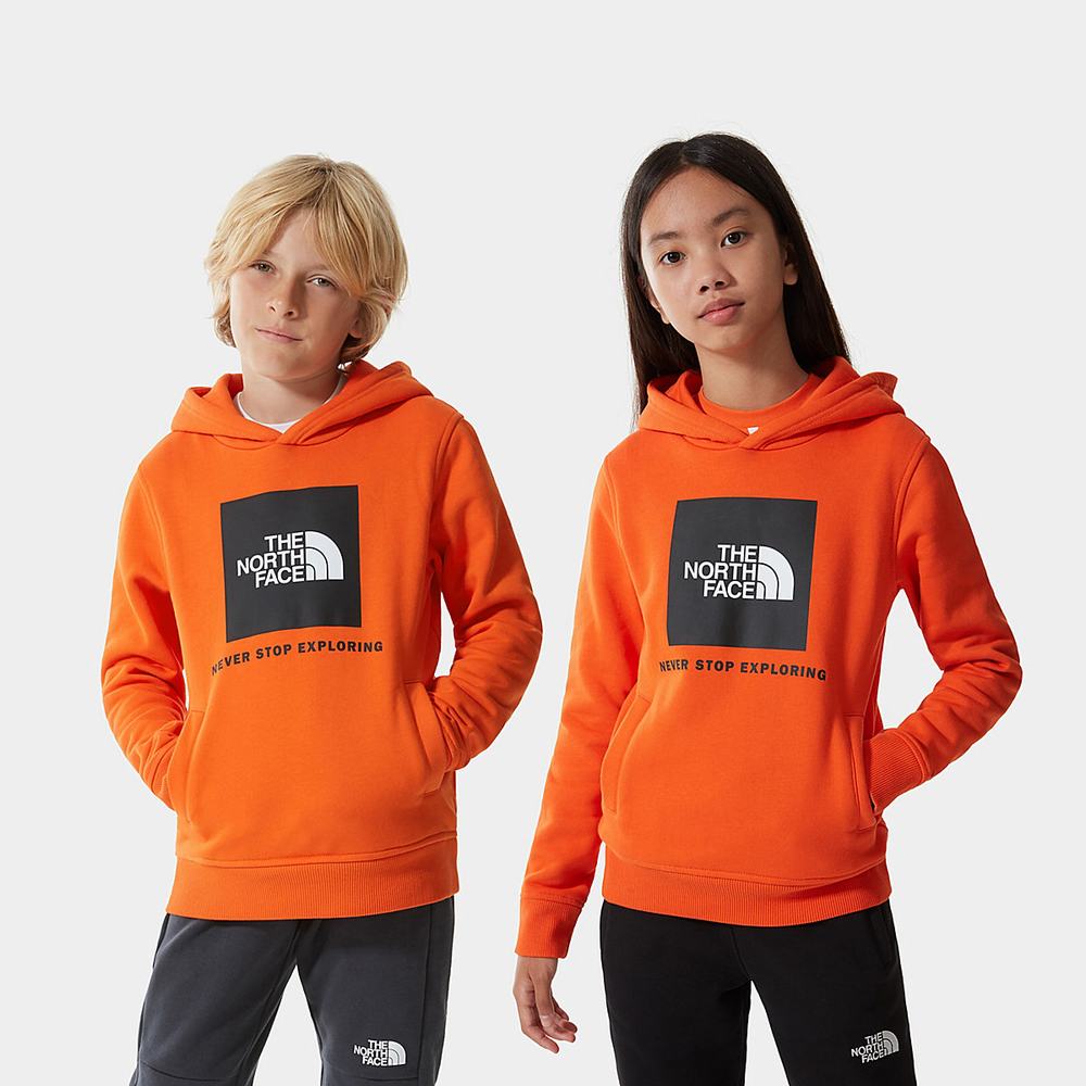 Mikiny S Kapucňou The North Face New Box Crew Chlapcenske Červené Oranžové | LHQ-085496