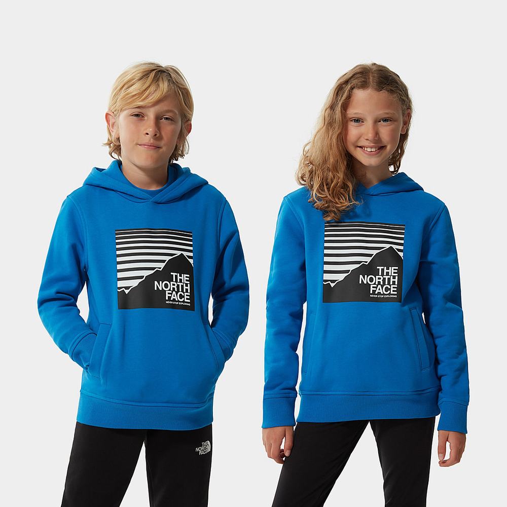 Mikiny S Kapucňou The North Face New Box Crew Dievcenske Modre | LTX-253687