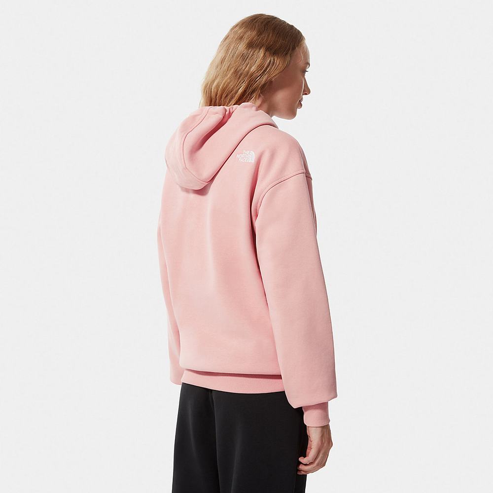 Mikiny S Kapucňou The North Face Oversized Essential Damske Ruzove Hnede | WHS-502318