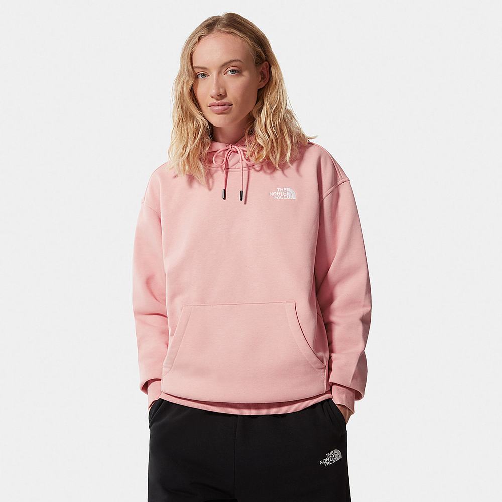 Mikiny S Kapucňou The North Face Oversized Essential Damske Ruzove Hnede | WHS-502318