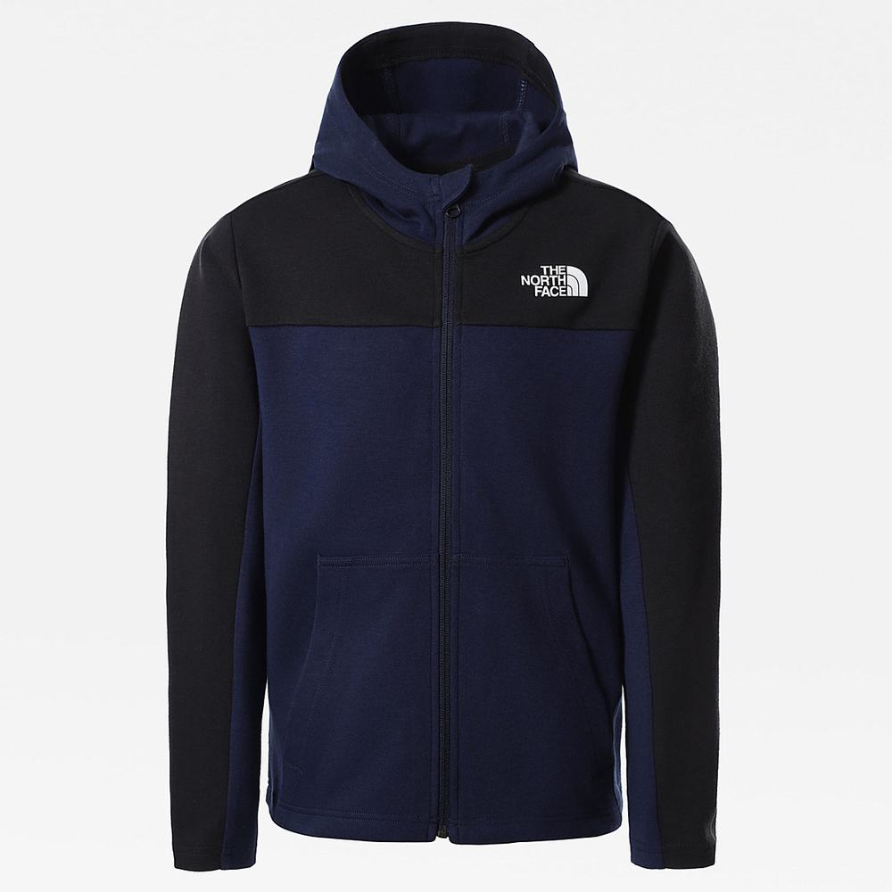 Mikiny S Kapucňou The North Face SLACKER ZIP-UP Chlapcenske Námornícka Modrá Čierne | GHI-783914