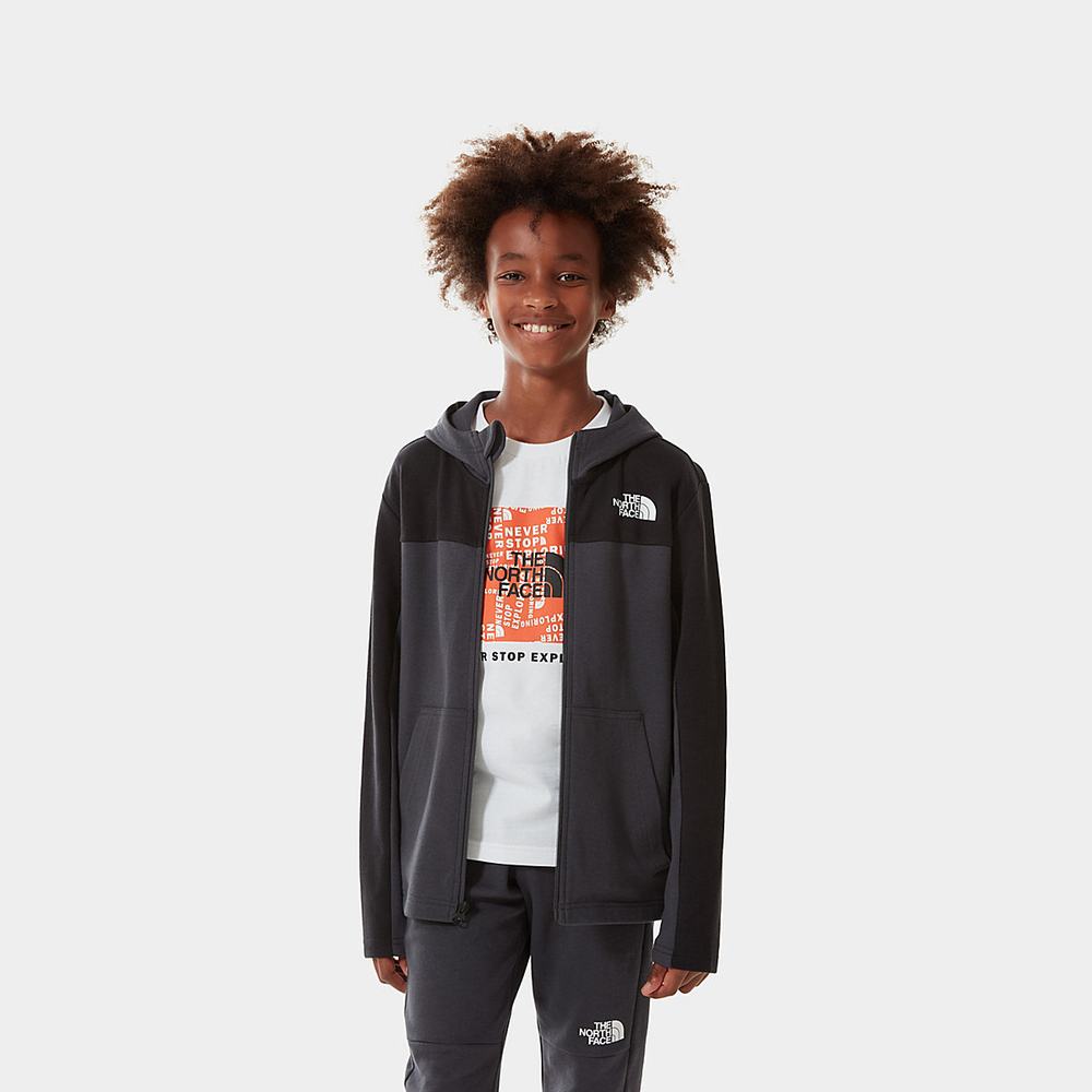 Mikiny S Kapucňou The North Face SLACKER ZIP-UP Chlapcenske Siva Čierne | LXZ-149863