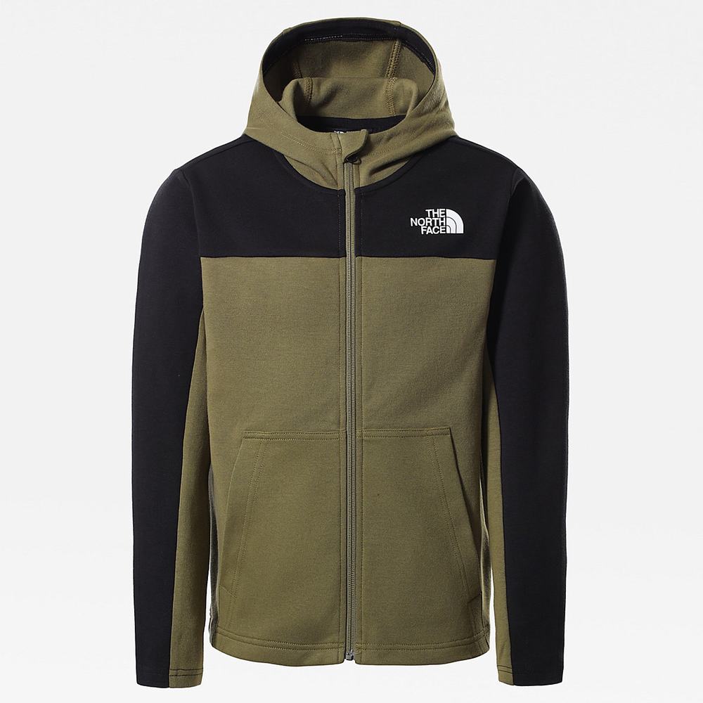 Mikiny S Kapucňou The North Face SLACKER ZIP-UP Chlapcenske Olivovo Zelená Zelene Čierne | PDK-248109