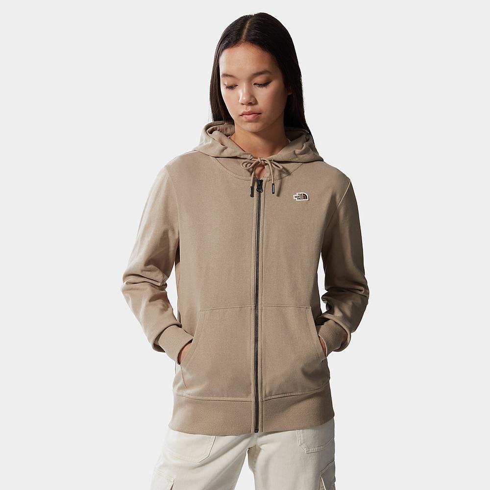 Mikiny S Kapucňou The North Face Scrap Grafika Zip-Up Damske Svetlo Hnede | QLW-095248