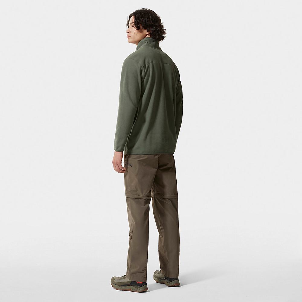 Mikiny The North Face 100 Glacier Quarter-Zip Fleece Panske Olivovo Zelená Zelene | ASF-847615