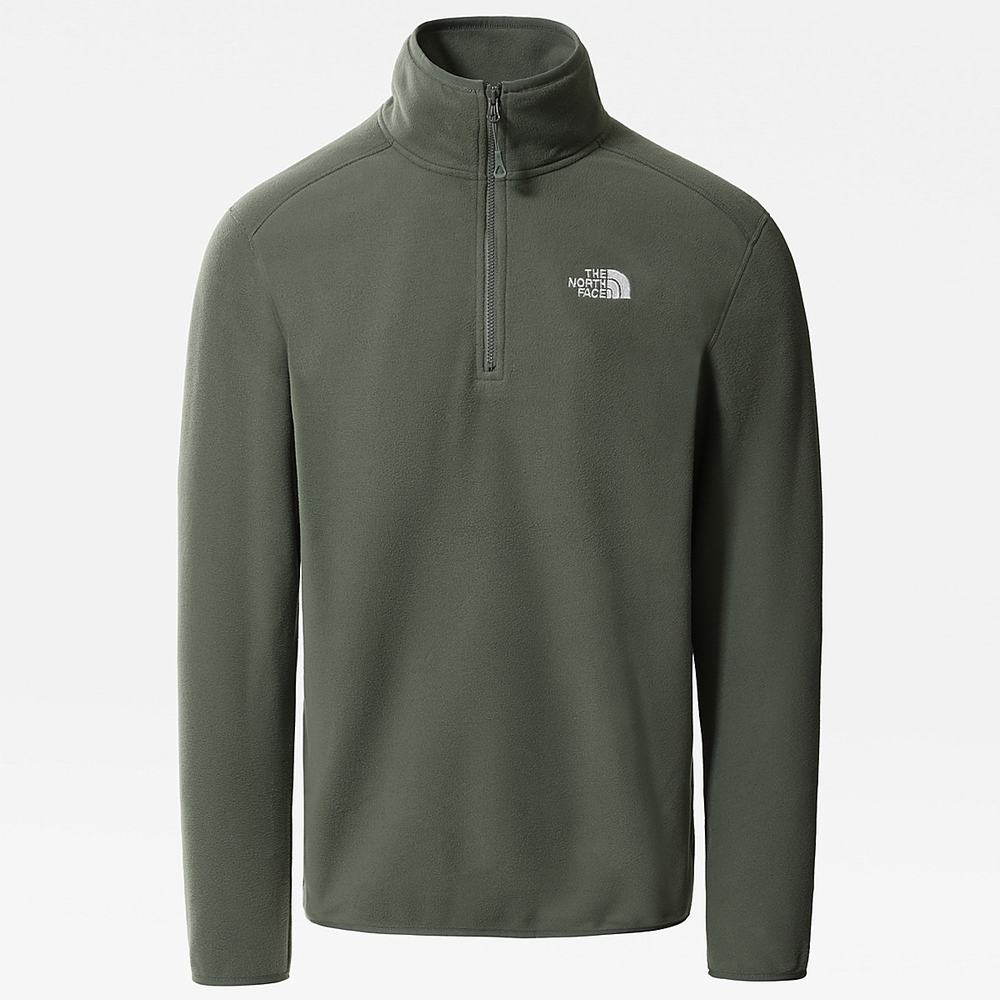 Mikiny The North Face 100 Glacier Quarter-Zip Fleece Panske Olivovo Zelená Zelene | ASF-847615