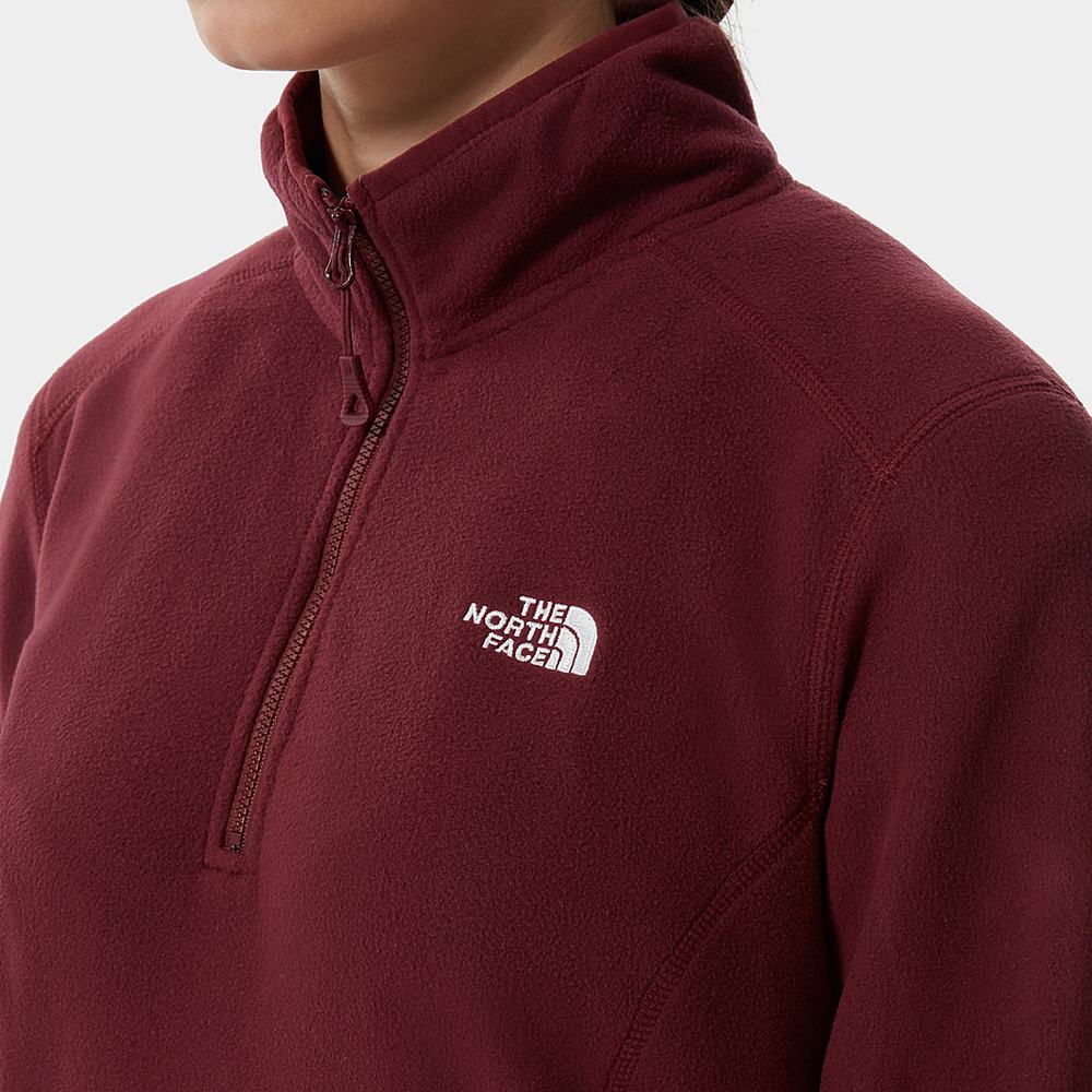 Mikiny The North Face 100 Glacier Quarter-Zip Fleece Damske Červené | FYC-257408