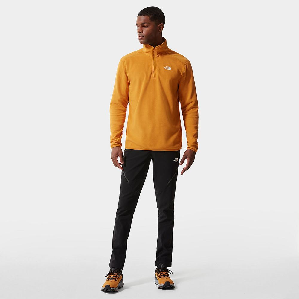 Mikiny The North Face 100 Glacier Quarter-Zip Fleece Panske Žlté | JXL-453690
