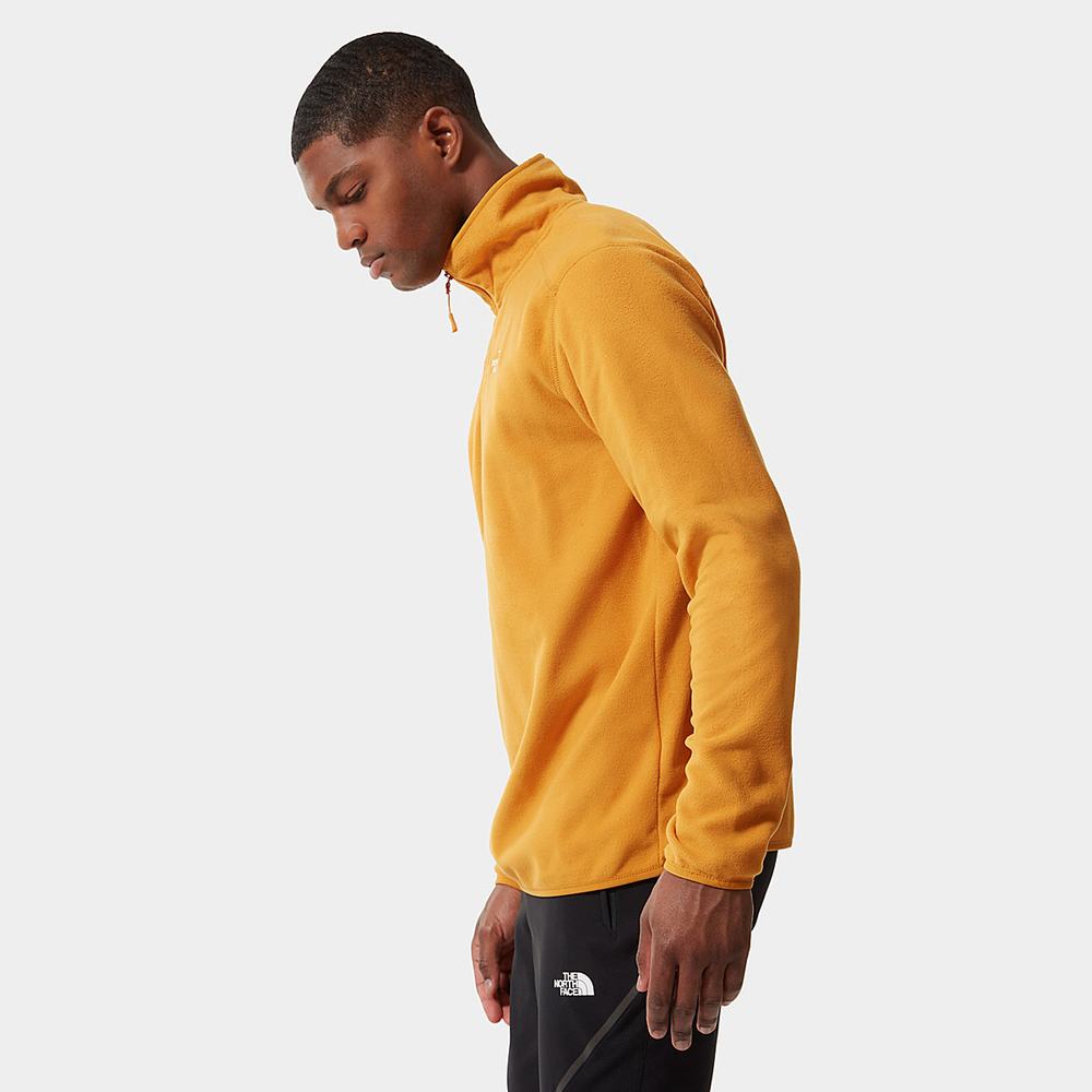 Mikiny The North Face 100 Glacier Quarter-Zip Fleece Panske Žlté | JXL-453690