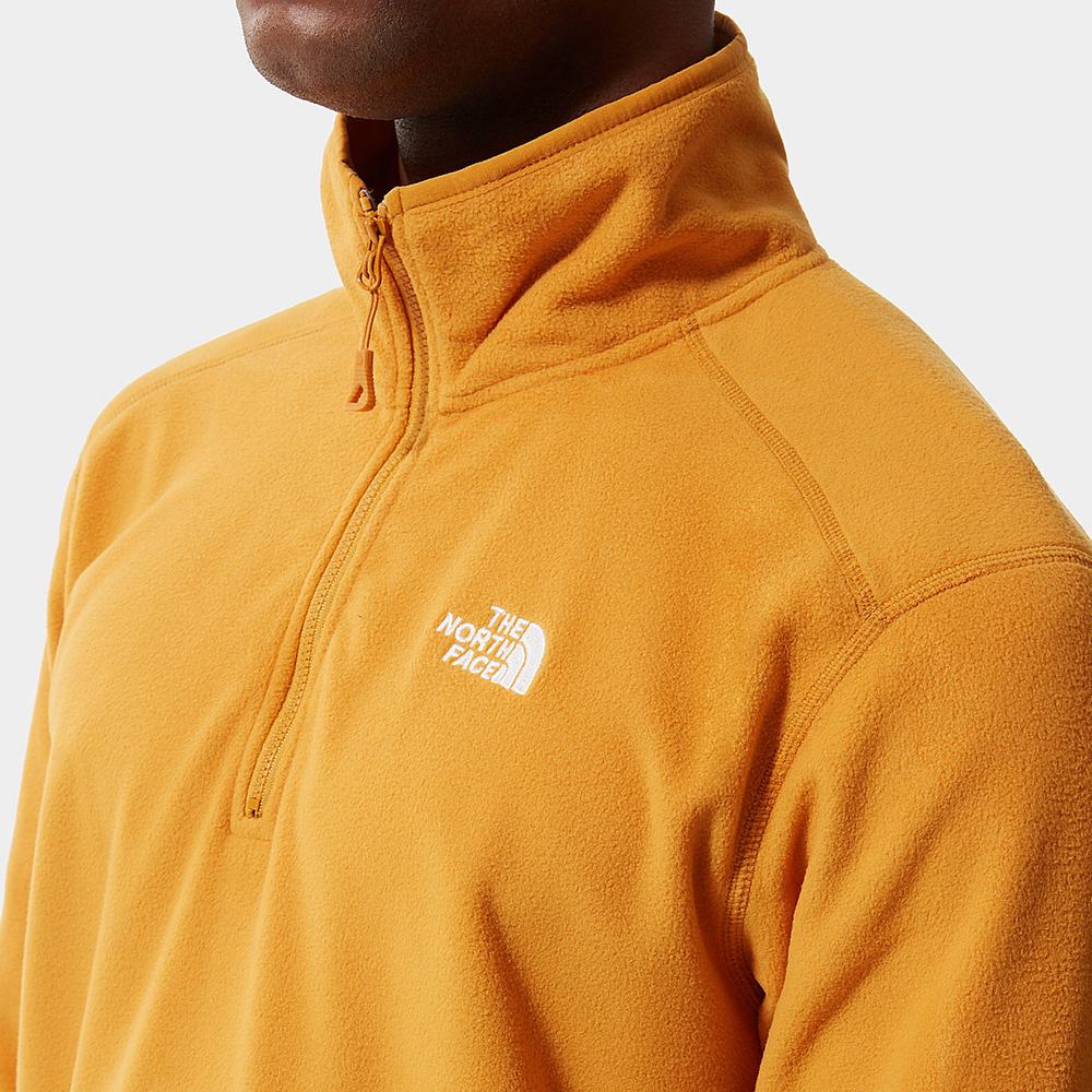 Mikiny The North Face 100 Glacier Quarter-Zip Fleece Panske Žlté | JXL-453690
