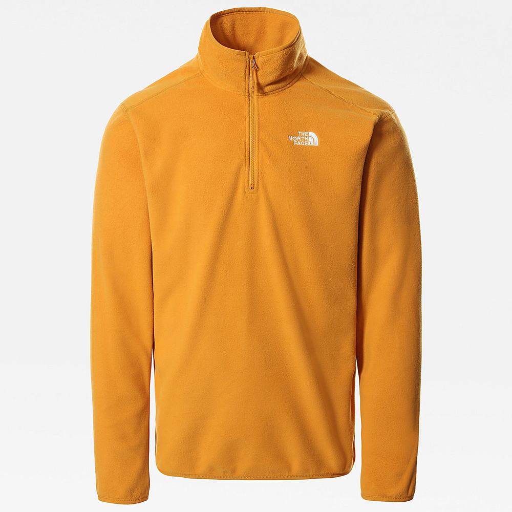 Mikiny The North Face 100 Glacier Quarter-Zip Fleece Panske Žlté | JXL-453690