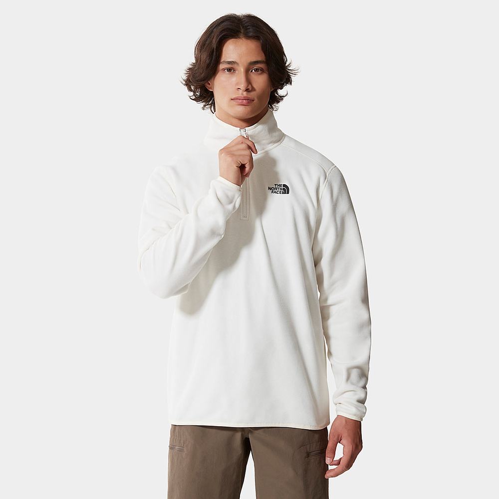 Mikiny The North Face 100 Glacier Quarter-Zip Fleece Panske Biele | KST-540278