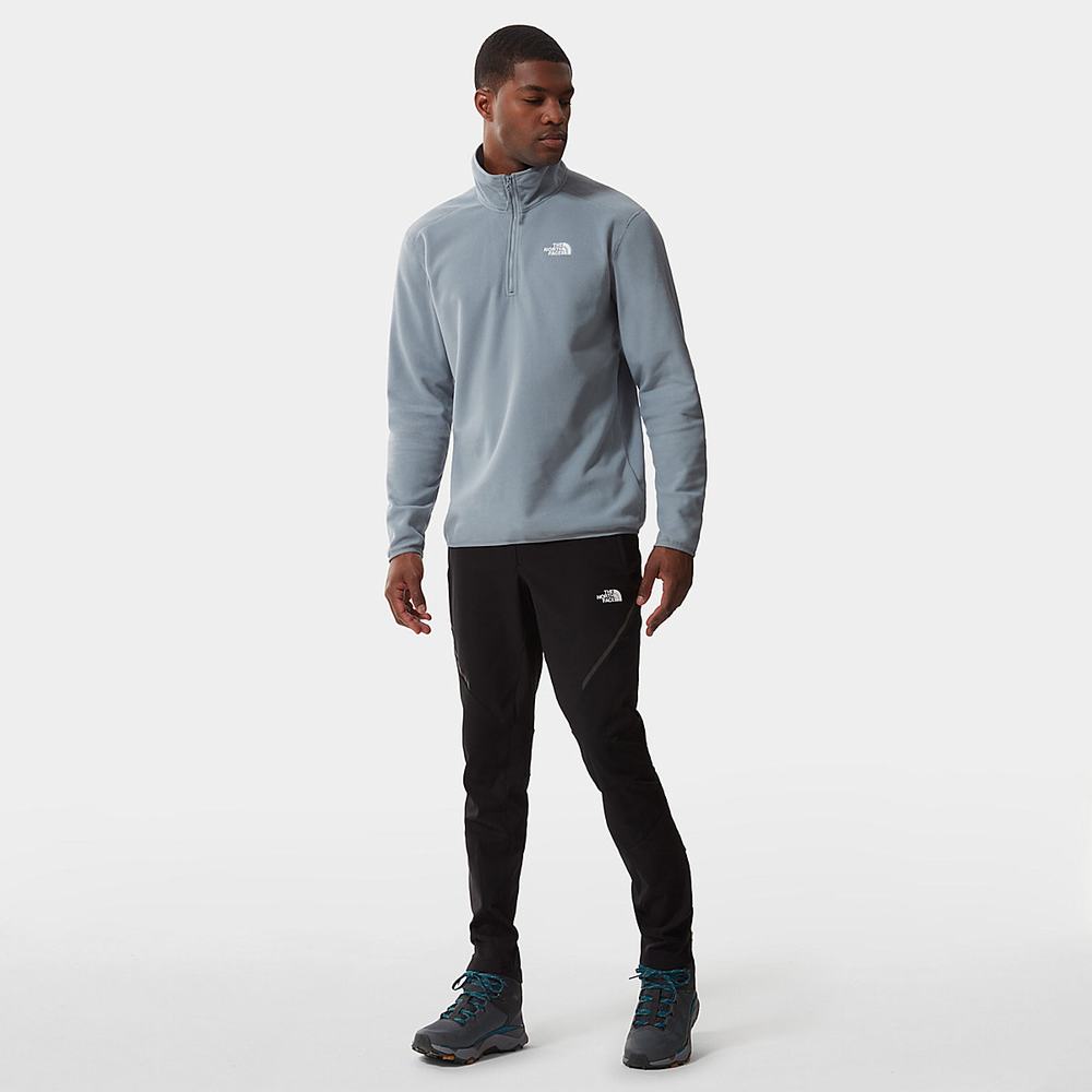 Mikiny The North Face 100 Glacier Quarter-Zip Fleece Panske Siva | MPB-098714